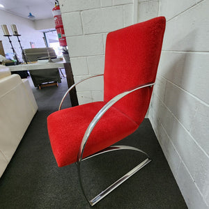 Red Fabric Armchair